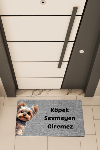 Dormot High Quality Digital Printing Gray, Cute, No Dog Lover Theme Door Front Mat