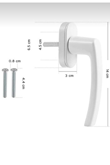 GEVİSS PVC PİMAPEN (3LÜ) ALÜMİNYUM PENCERE KOLU (BEYAZ)