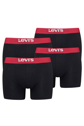 Levi's LEVI´S Herren Boxershorts, 4er Pack - Solid Basic Boxer Brief Organic, Logobund