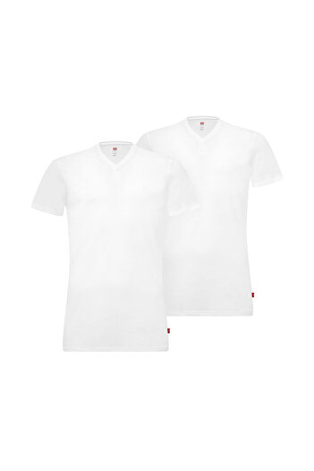 Levi's Herren T-Shirts, 4er Pack - V-Ausschnitt, Kurzarm, einfarbig