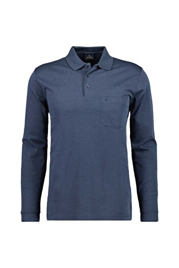 Ragman Herren Langarm-Poloshirt - Soft Knit Polo Knopf Langarm, Baumwollmischung, Knopfleiste, Easy