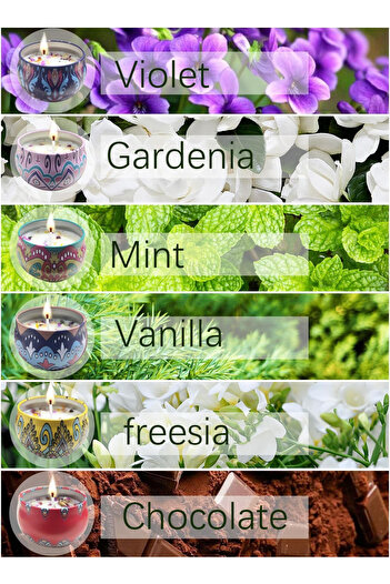COOYA 6-Piece Scented Wick Candle Gift Set, With 6 Fabulous Fragrances, soy wax, Smokeless, for Relax