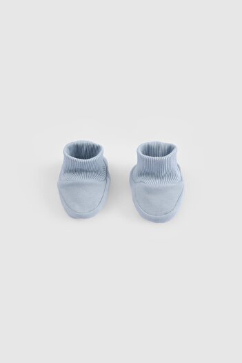 Little Gusto Organic Cotton Newborn Blue Booties