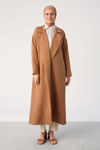 ALLDAY Toprak01-Jacket Collar Long Cardigan with Pockets