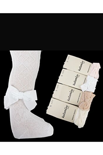 Katamino Baby Girl Pantyhose Argyle with Bow Accessories