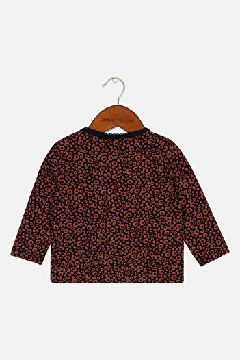 s.Oliver Toddlers Girl Animal Print Long Sleeve Top, Pale Red