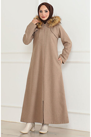 sefamerve Mink Hooded Fur Coat - 2058-02