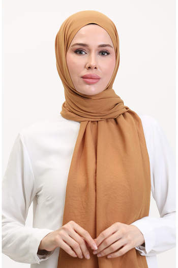 sefamerve Soft Cotton Mustard Shawl - 2000-56 Model