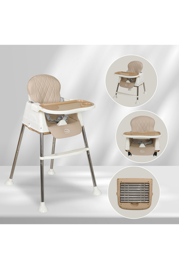 ALMUFARREJ 3 in 1 Portable Foldable Baby High Chair with Detachable Tray, Wheels