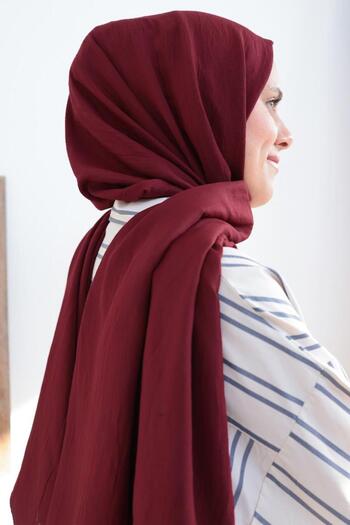 ALLDAY Burgundy-Cotton Kraş Shawl