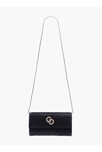 Celeste Embellished Crossbody Bag with Chain Strap and Magnetic Button Closure - W 4 x H 12 x D 22 cm