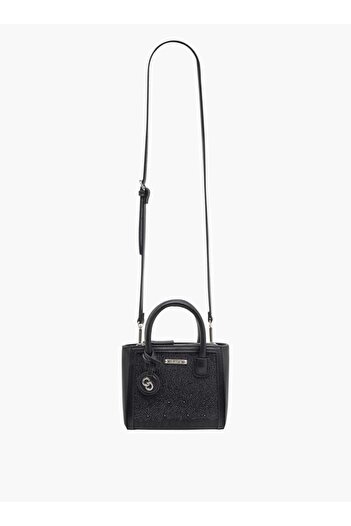 Celeste Embellished Tote Bag with Zip Closure and Detachable Strap - W 9.2 x H 15 x D 17 cm