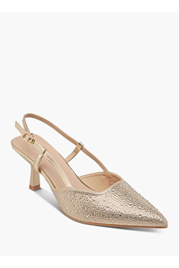 Flora Bella by Shoexpress Flora Bella Embellished Slingback Shoes with Flared Heels and Buckle Closure
