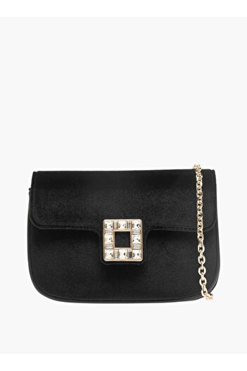 Celeste Embellished Crossbody Bag with Chain Strap and Flap Closure - W 8 x H 12.5 x D 17 cm
