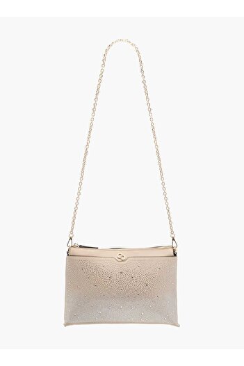 Celeste Embellished Crossbody Bag with Zip Closure and Chain Strap - W 3 x H 20.5 x D 30 cm