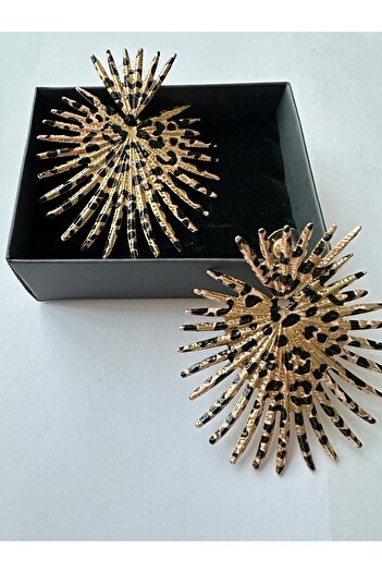 Amor Center Oversized Leopard Print Stylish Nail Earrings