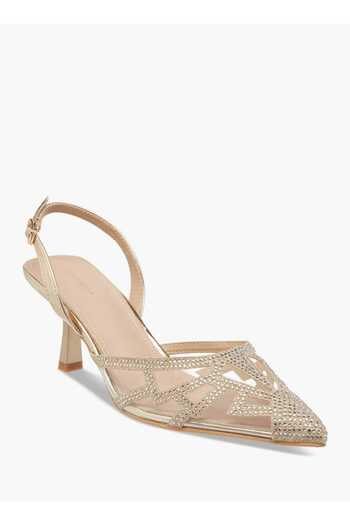 Flora Bella by Shoexpress Flora Bella Pointed Toe Sandals with Flared Heels and Buckle Closure