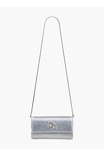 Celeste Embellished Crossbody Bag with Chain Strap and Magnetic Button Closure - W 4 x H 12 x D 22 cm