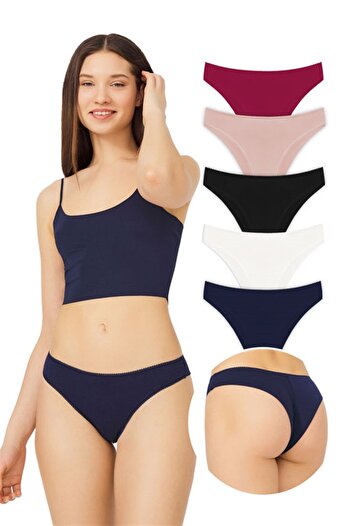 Cottonhill Chiloți brazilian din bumbac Basic, pachet de 5