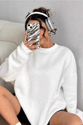 Tarz Cool Γυναικείο φούτερ με λαιμόκοψη Basic Oversize