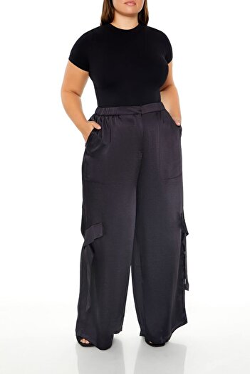 Forever 21 Plus Size Saten Kargo Pantolon