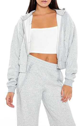 Forever 21 Fleece Fermuar Detaylı Sweatshirt