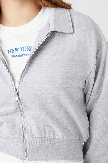 Forever 21 Fermuarlı Sweatshirt