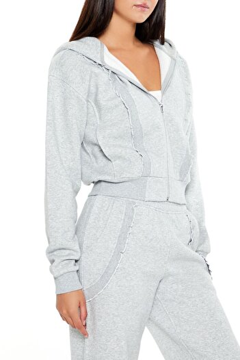 Forever 21 Fleece Fermuar Detaylı Sweatshirt