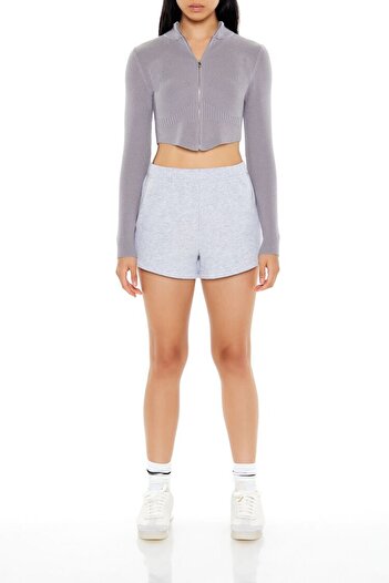 Forever 21 Crop Fermuarlı Kazak