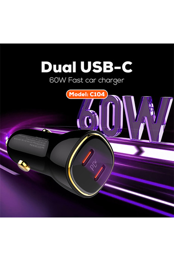 LDNIO 60W Car Charger C104
