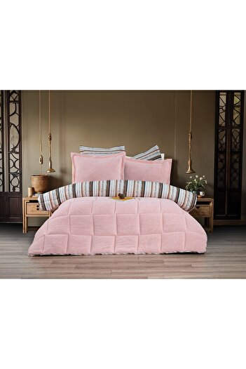OSO Blanco Sherpa Çift Kişilik Comforter Uyku Seti