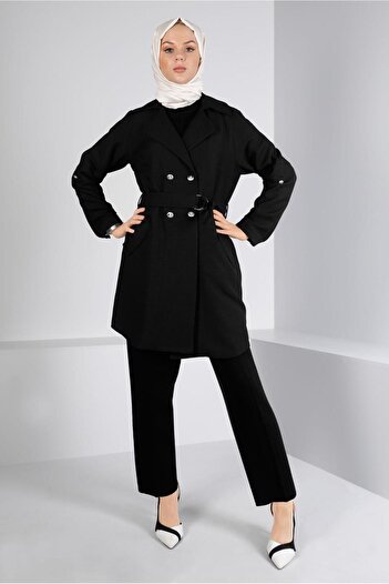 Alvina Belted Buttoned Jacket 43362
