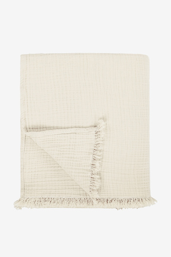 Barine Cocoon Cotton Muslin Bedspread - 4 Layers Ecru 200X220