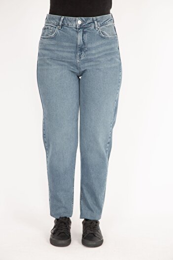 Şans Dámské modré džíny velké velikosti 5 Pocket Lycra Jeans 65n36271