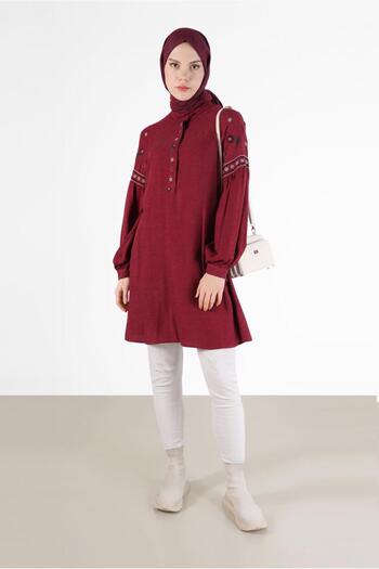Alvina EMBROIDERY DETAIL HIDDEN BUTTON TUNIC 42396
