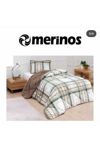 Merinos Σετ ύπνου μονό κουβερλί - 160*240 Inner Fiber Cream (Νέο προϊόν χωρίς πατάκι)