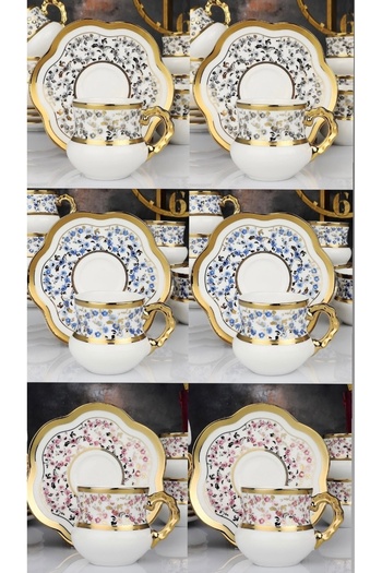 Kosova Evimshane Chubby Daisy 3 Color Mixed Coffee Cup Set