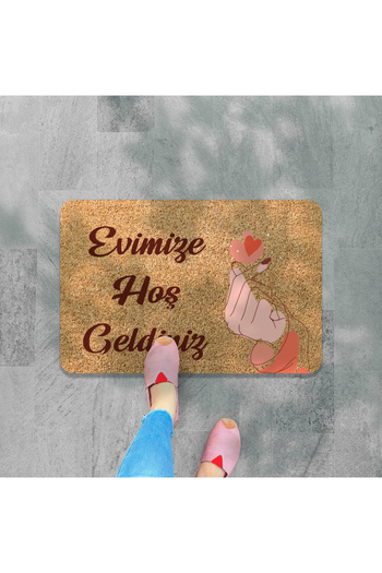 M&H Quality Welcome Written Coco Look Decorative Door Front and Interior Mat