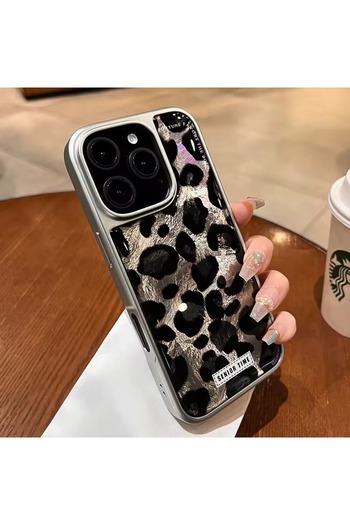 ByVuccia iPhone 11 Compatible Senior Time Leopard Patterned Shiny Case