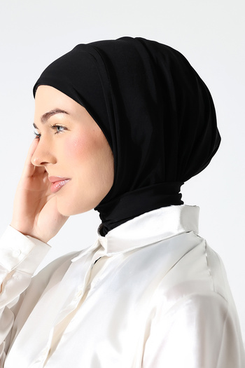 ihvan online Practical Ready Hijab Shawl - Women'S, Snap Fastener and Tie-Up, Black