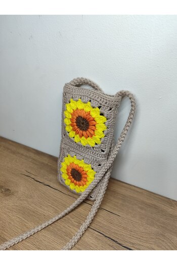 Altınergiyim Mobile Phone Bag Knitted with Cotton String