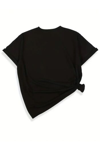 caddekombin Dont Just Baskılı Basic Rahat Kalıp Siyah T-shirt