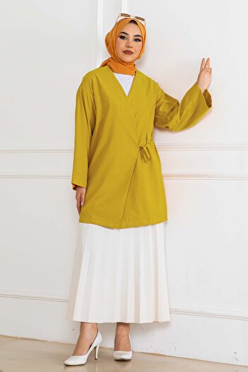 benguen Side Tie Kimono Mustard 2147