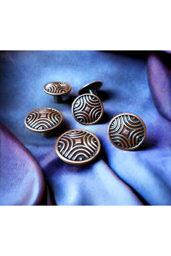 Dizaynhouse 35 mm Copper Color Striped Mushroom Drawer and Cabinet Handle