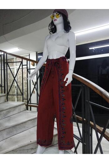 EREN STYLE Authentic Embroidered Harem Baggy Puzzle Pants(104 cm)