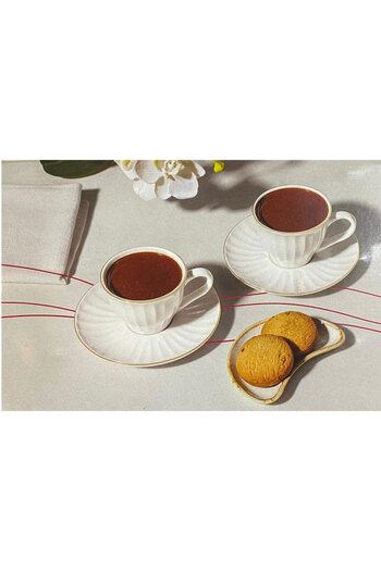 Nehir Crystal Gold Gilded 12-Piece Coffee Cup Set for 6