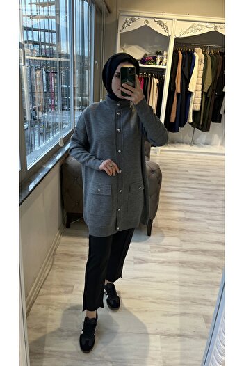 Invee Invee 7070 Wool Blended Knitwear Cardigan - Gray