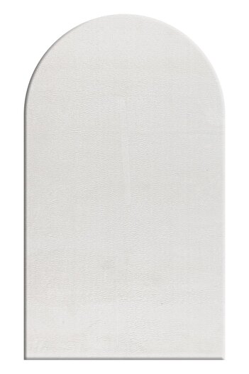 Enva Home White Long Furry Prayer - Washable Plush, Overlock, Non-Slip Base