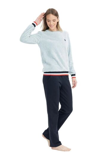 U.S. Polo Assn. ΒΑΣΗ. Polo Assn. 17079 - Γυναικεία γαλάζια μακρυμάνικη φόρμα Welsoft