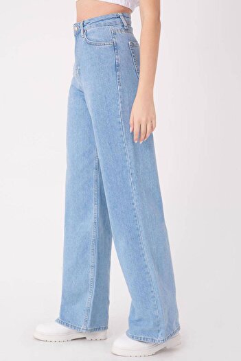 Addax High Waist Wide Leg Jean Trousers Pn7063 - Pnl